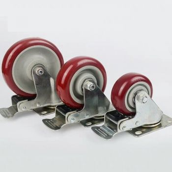 Bánh xe PVC màu đỏ mận