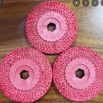 Xơ dừa đỏ đánh bóng inox 100mm